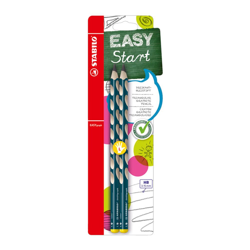 STABILO思筆樂 - EASYgraph 洞洞筆 鉛筆系列 HB 左手 藍綠色 2支入