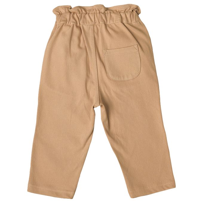 akachan honpo - 10分褲-口袋荷葉邊-淺卡其色