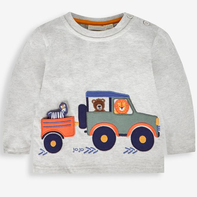 英國 JoJo Maman BeBe - 幼/兒童超優質100%純棉長袖上衣-探險中