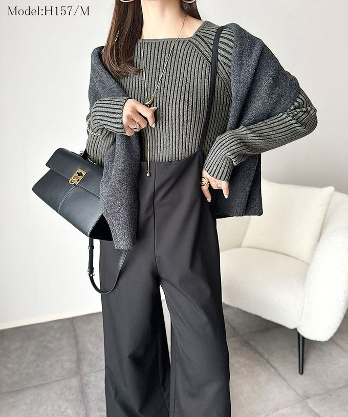 日本 Classical Elf - 優雅羅紋合身針織長袖上衣-卡其