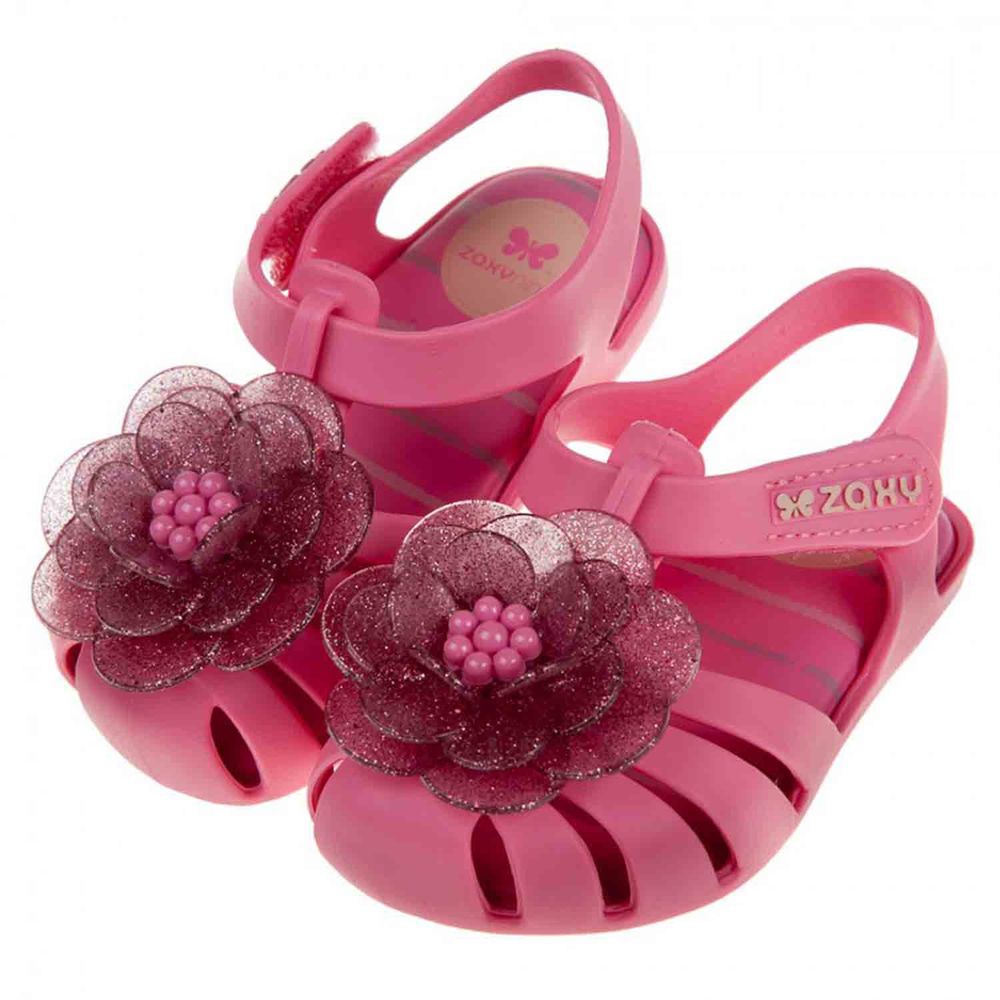 ZAXY - 綺麗山茶花粉紅色寶寶護趾涼鞋香香鞋