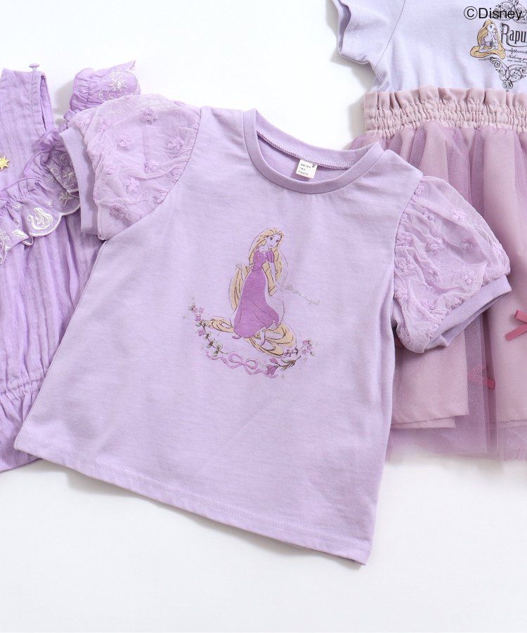 日本 apres les cours - 迪士尼 公主蕾絲澎澎短袖上衣-冰雪奇緣-水藍