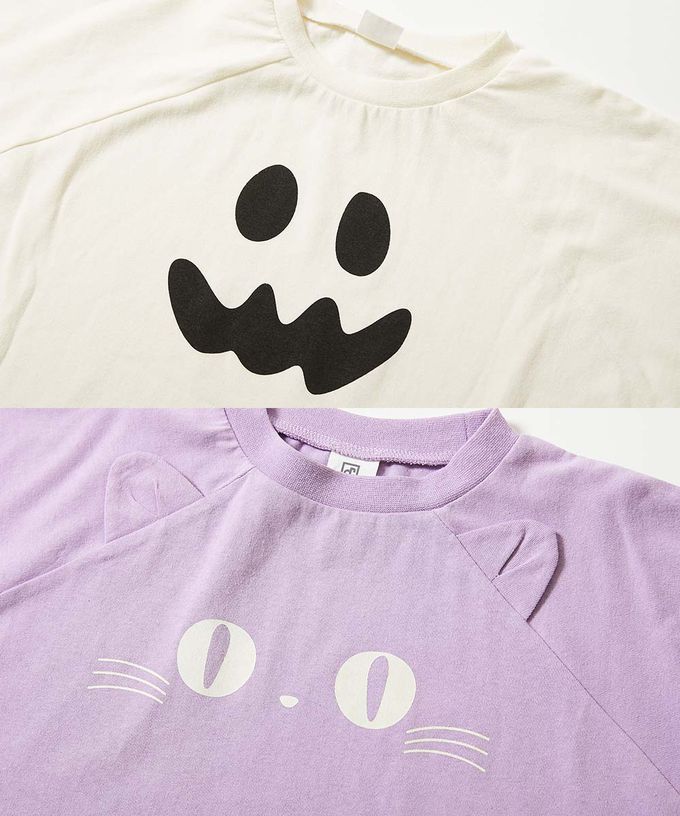 日本 devirock - 萬聖節 廓形寬版造型上衣-小幽靈-炭灰