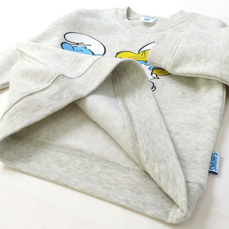 日本 ZOOLAND - 藍色小精靈聯名 保暖長袖上衣-讀書乖寶寶-海軍藍