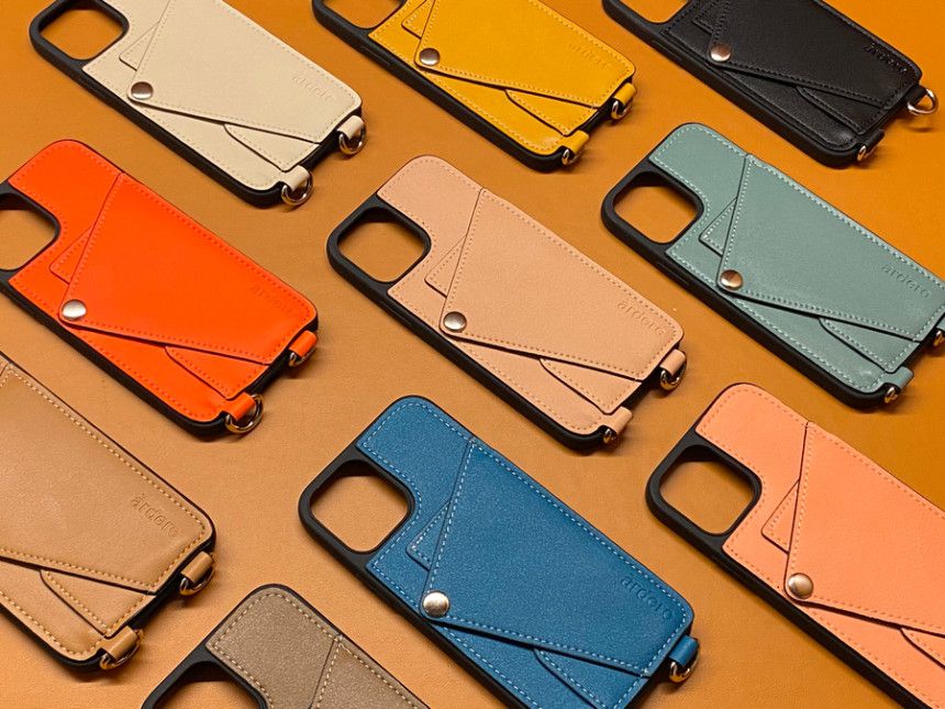 韓國 ARDERE - 附卡夾背繩防摔手機殼-薰衣紫