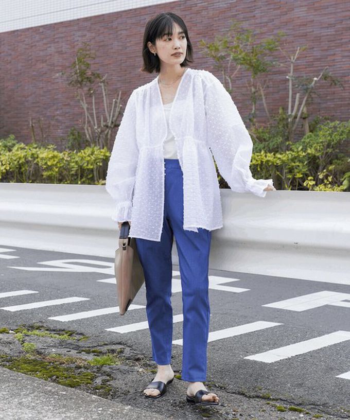 日本 Bab - 接觸冷感 UVcut定番美腳九分褲-葡萄紫