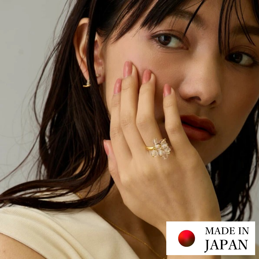 日本製 爛漫女孩動感串珠18K金戒指