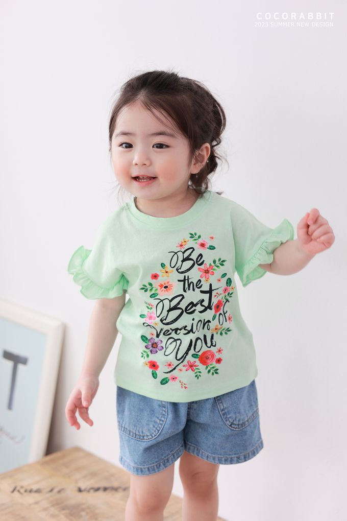 韓國 Coco rabbit - 鬆緊腰大口袋丹寧短褲-藍