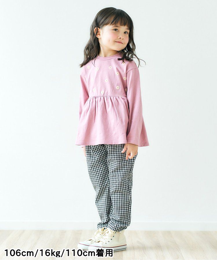 日本 apres les cours - 蝴蝶結口袋腰鬆緊長褲-黑白格