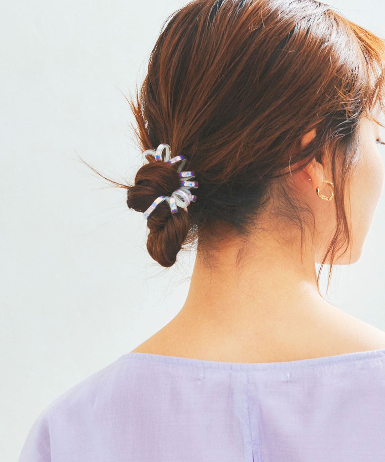 日本 Lattice - 彈力無痕電話線髮圈3件組-質感消光-透明