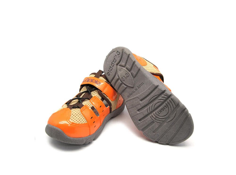 Dr. Apple - 機能童鞋-俐落大人風舒適透氣童鞋-橘