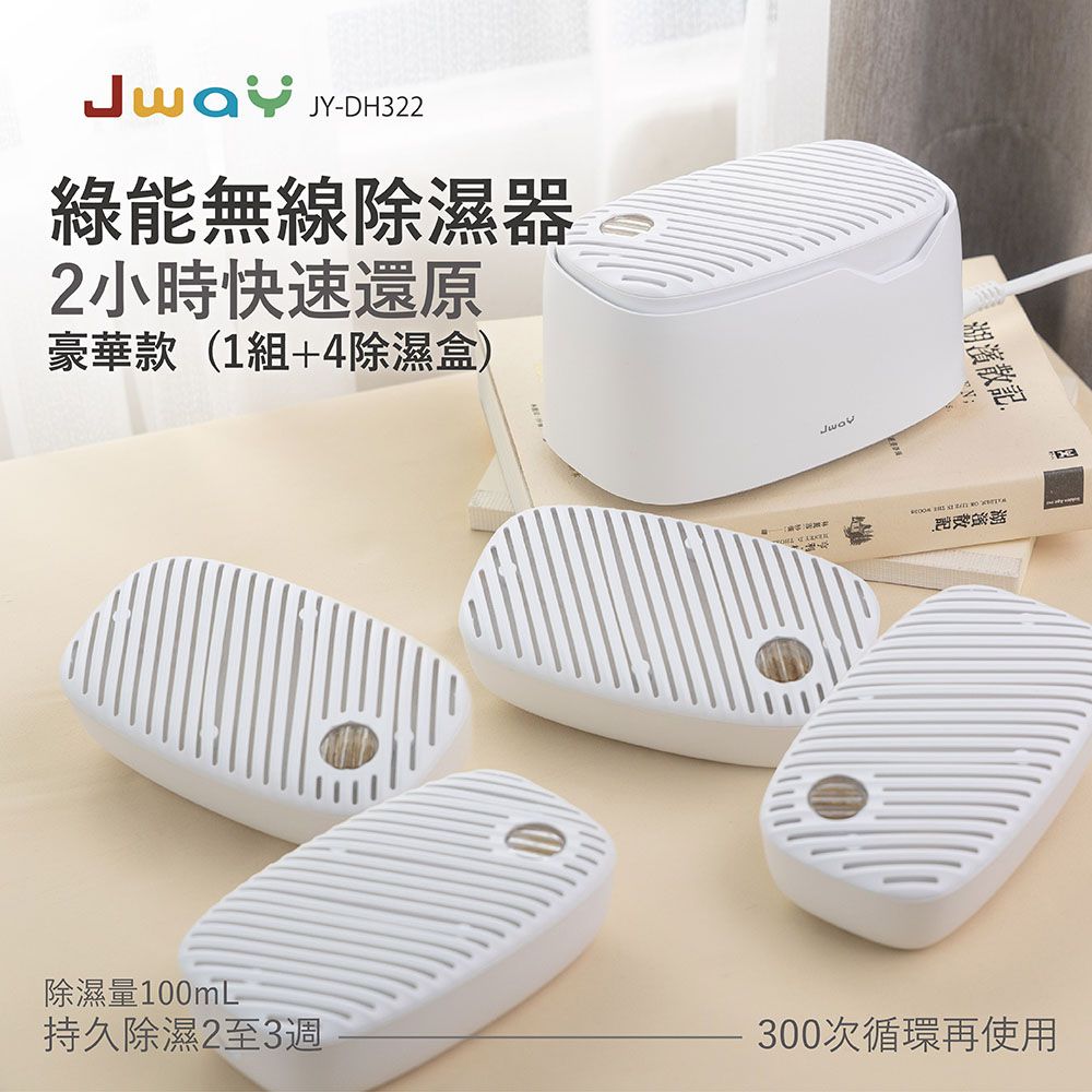 綠能無線除濕器2小時極速還原 1組+4除濕盒-JY-DH322-5