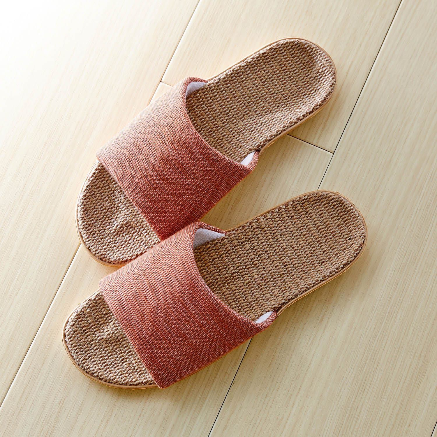 日本千趣會 - 輕量樹脂鞋底夏季室內拖鞋-紅陶