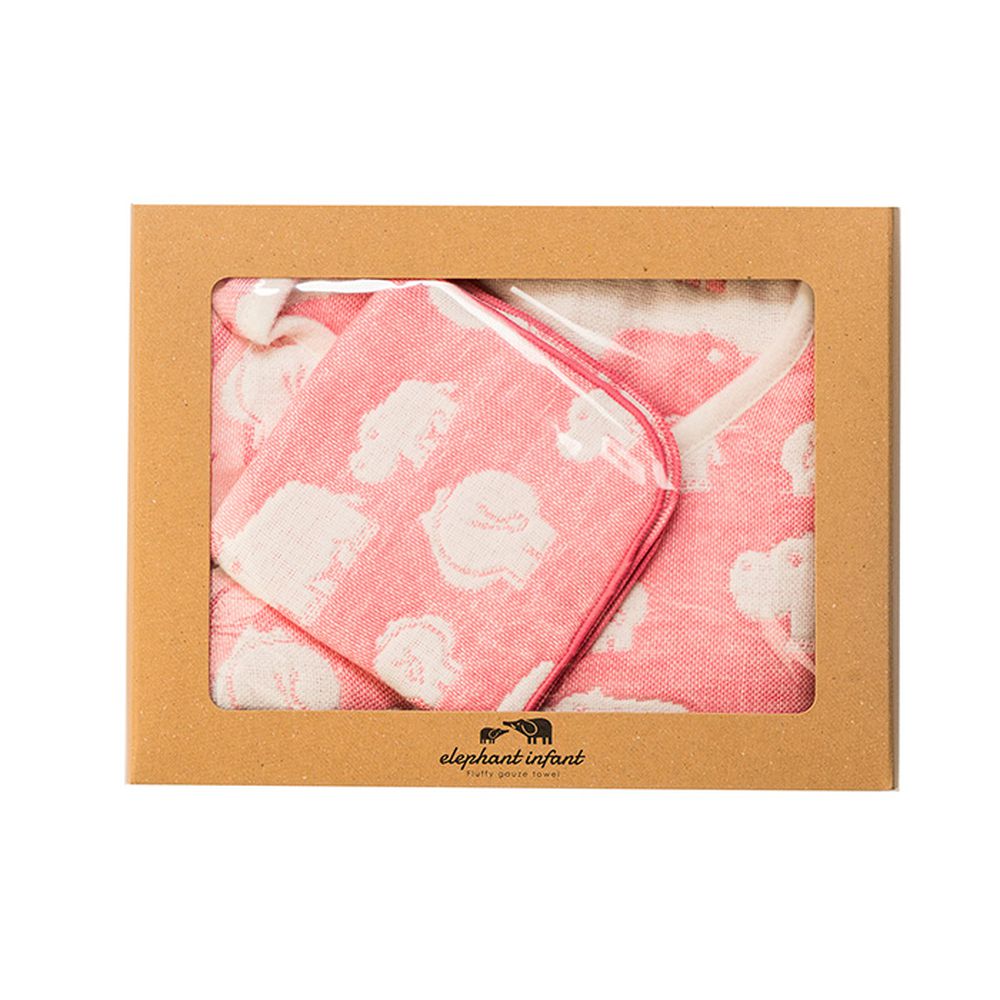 elephant infant 象寶貝系列 純棉防踢被+手帕 禮盒組