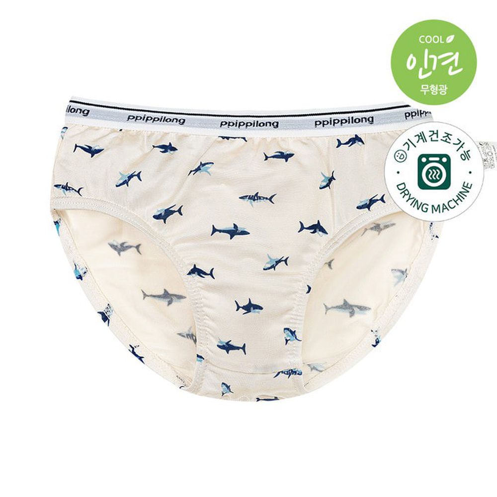 嫘縈涼感透氣三角褲(男寶)-深藍鯊魚-米膚