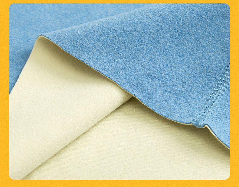 德絨圓領無痕長袖家居服套裝/睡衣-變色木馬-淺藍色