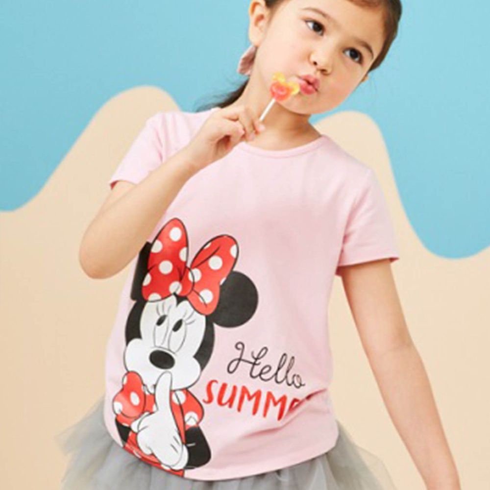 麗嬰房 Disney - 米妮系列歡樂夏日圓領上衣-粉紅