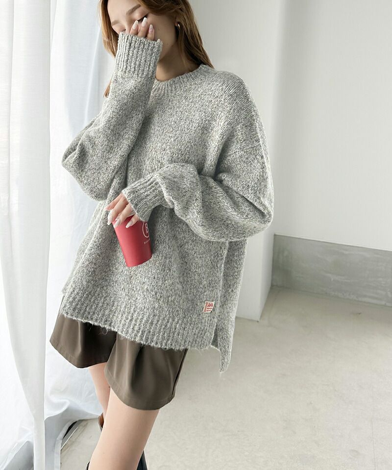 日本 Classical Elf - Java聯名 溫柔感羊毛混紡針織上衣-灰棕