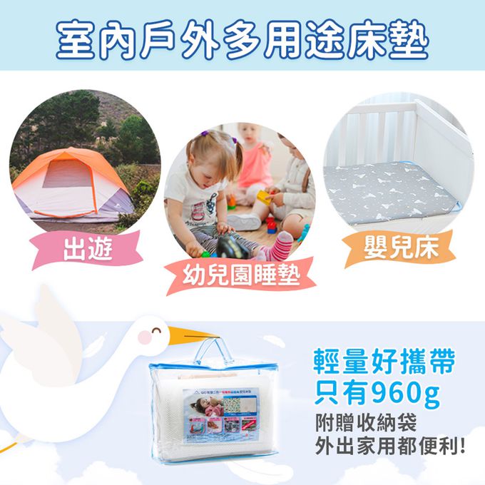 韓國 GIO Pillow - 智慧二合一有機棉超透氣排汗嬰兒床墊-伯爵山丘