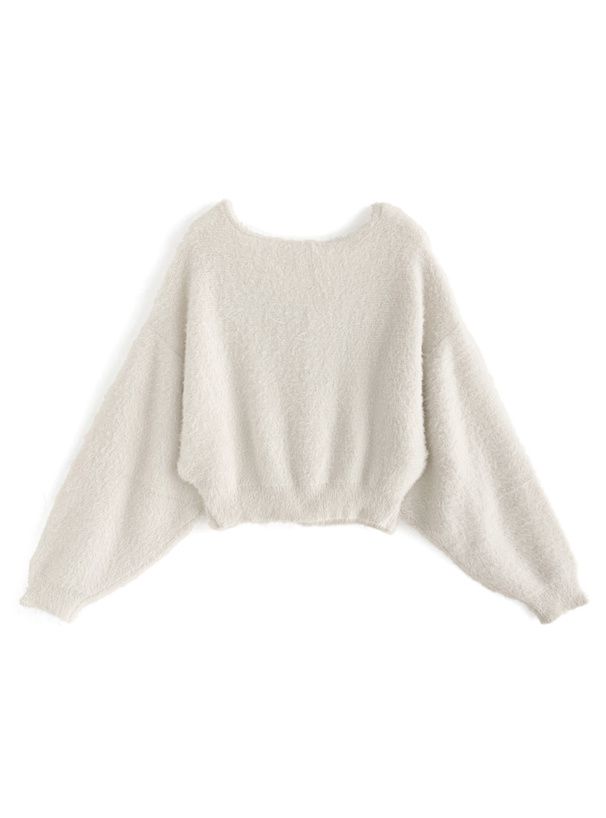 日本 GRL - 溫柔V領珍珠釦短絨小外套-黑 (F)