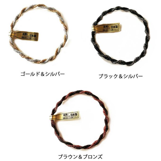 日本 Melody Accessory - 日本製 專利耐用金蔥扭轉髮圈(5入組)-撞色-深咖&焦糖