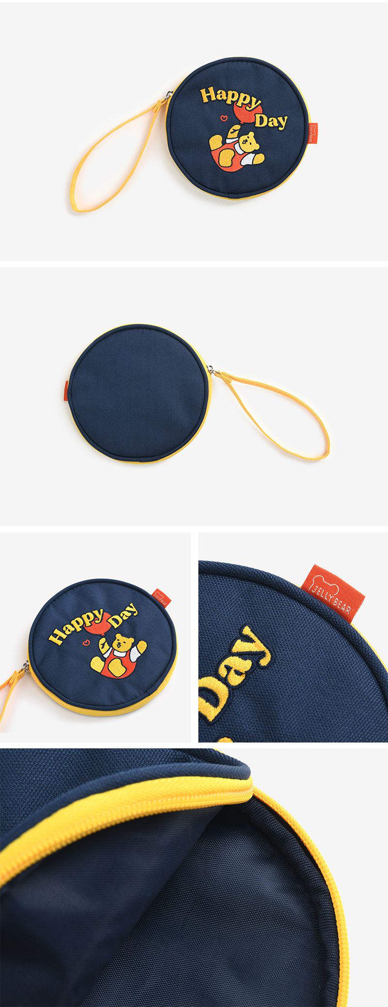 韓國 Daily Like - 圓形零錢包-快樂果凍熊 (15 x 15 x 1cm)