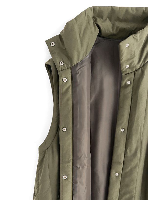 日本 GRL - 袖可拆時尚抽繩羽絨外套(背心二穿)-軍綠 (F)