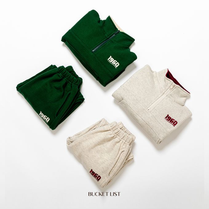 韓國 BUCKET LIST - 鬆緊腰1960休閒縮口長褲-燕麥
