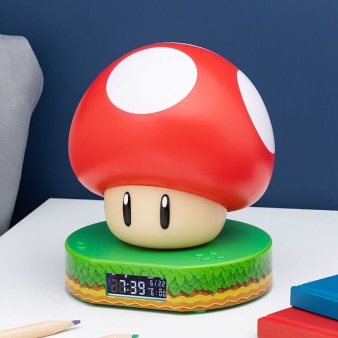 Paladone UK - 任天堂超級瑪利歐 蘑菇3合1 床頭擺設電子鬧鐘小夜燈