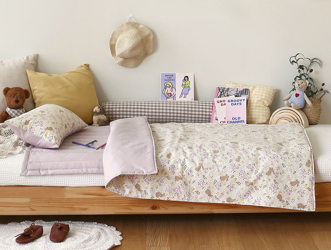 韓國 Prielle - 純棉分離式睡袋(無拉鍊)-萌萌動物-附防水睡袋收納袋