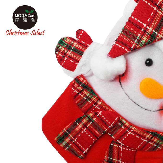 MODACore 摩達客 - 蘇格蘭反摺聖誕帽造型聖誕襪-雪人款