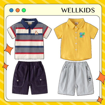 【WELLKIDS】 韓風潮流童裝 ✧ 翻領襯衫/POLO衫、短褲