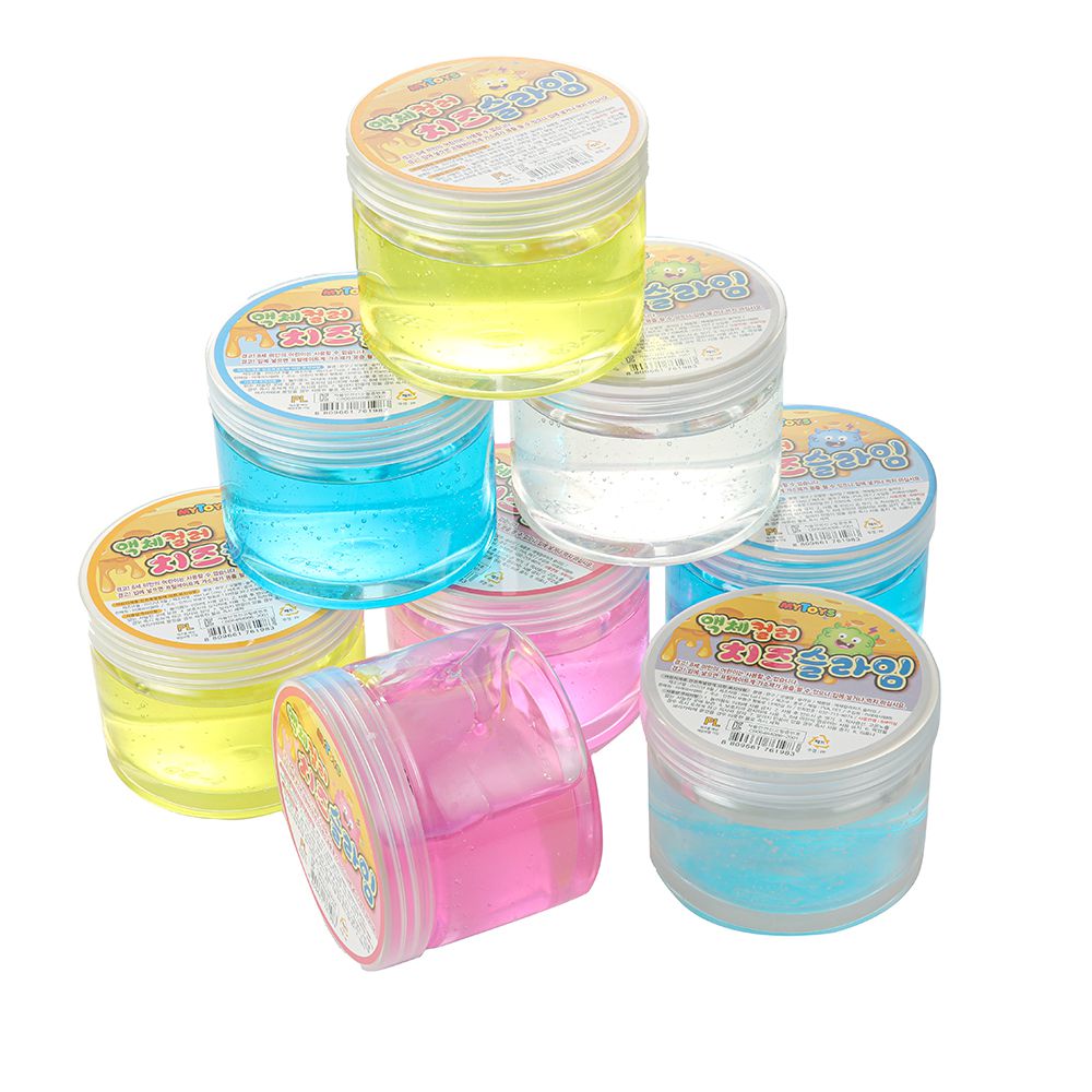 繽紛果汁假水史萊姆8入組-250g*8入 (粉色2+透明2+藍色2+黃色2)