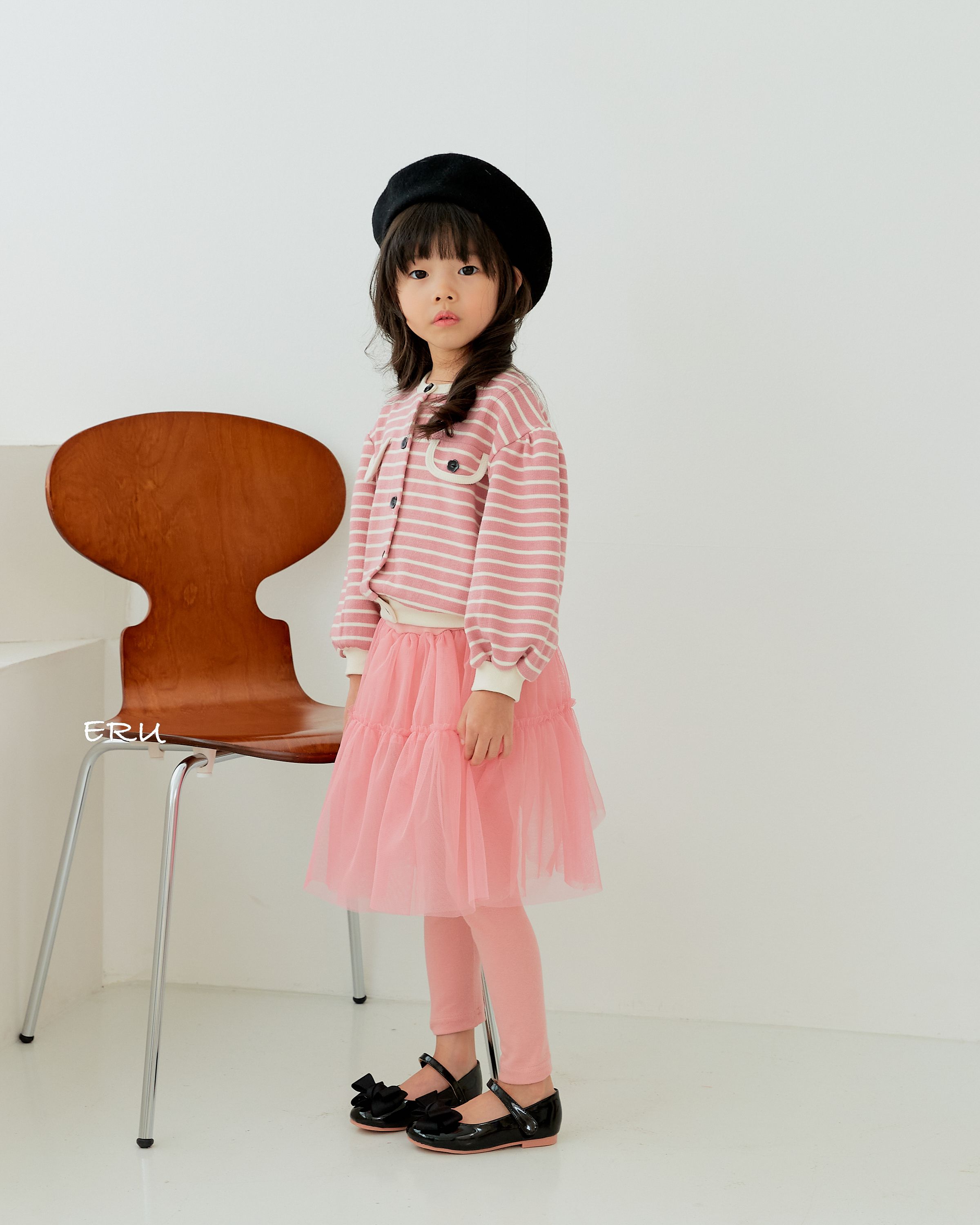 韓國 ERU - 豹紋星星點綴網紗內搭褲裙-粉