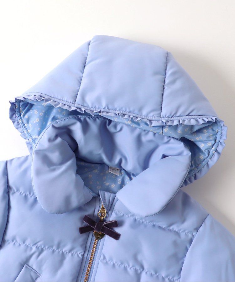 日本 apres les cours - [女孩最愛]愛心金釦夢幻荷葉鋪棉外套-酒紅