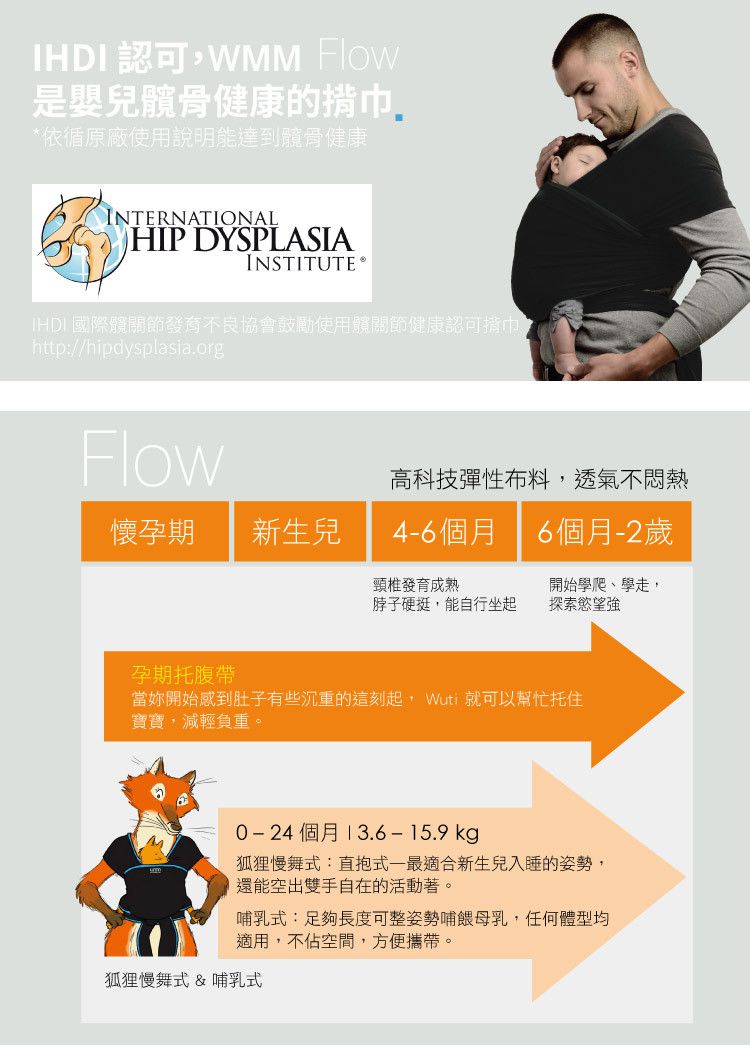 英國 WMM - Flow 無敵包裹式揹巾-沉靜黑