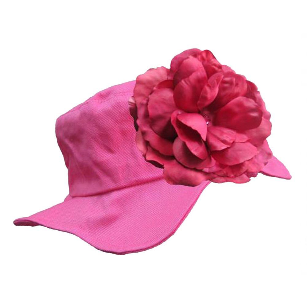 美國 Jamie Rae - 100%純棉帽-覆盆子遮陽帽+覆盆子玫瑰