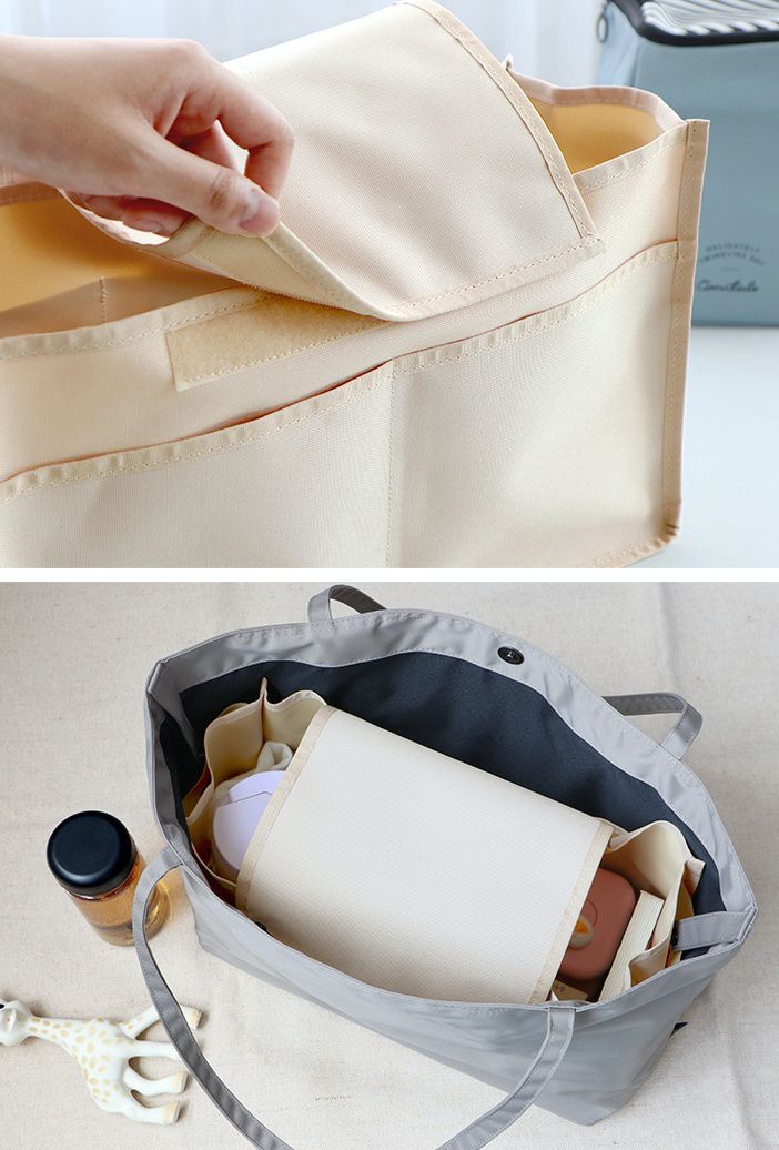 韓國 Conitale - 多功能包中包/推車置物袋-杏 (ＸＬ[38X23X15cm])