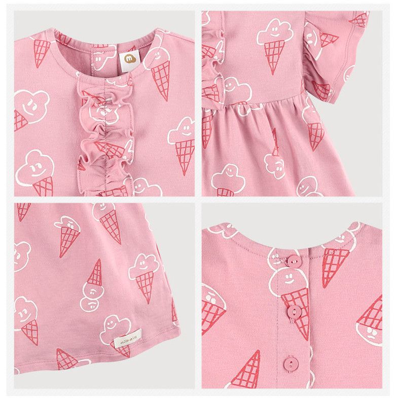 韓國 milk mile - 荷葉袖冰淇淋洋裝