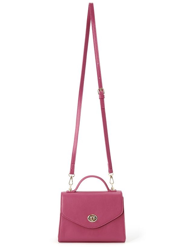 日本 GRL - 2WAY梯形金旋釦手提包/側背包-薰衣草