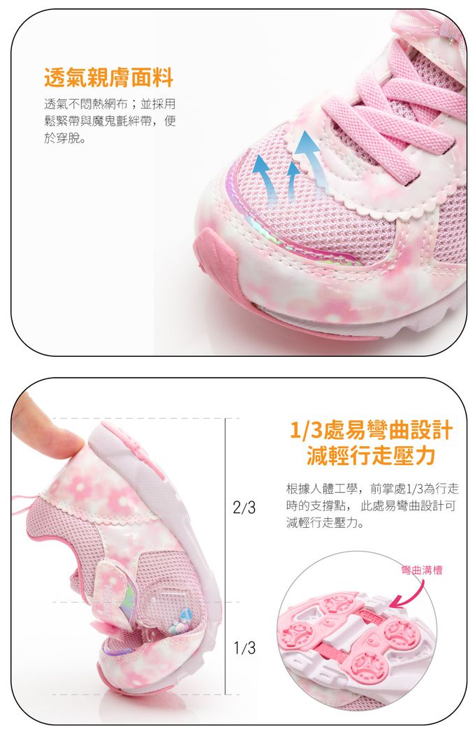 Moonstar日本月星 - 月星LV系列甜心運動款(中大童段)-運動鞋-粉