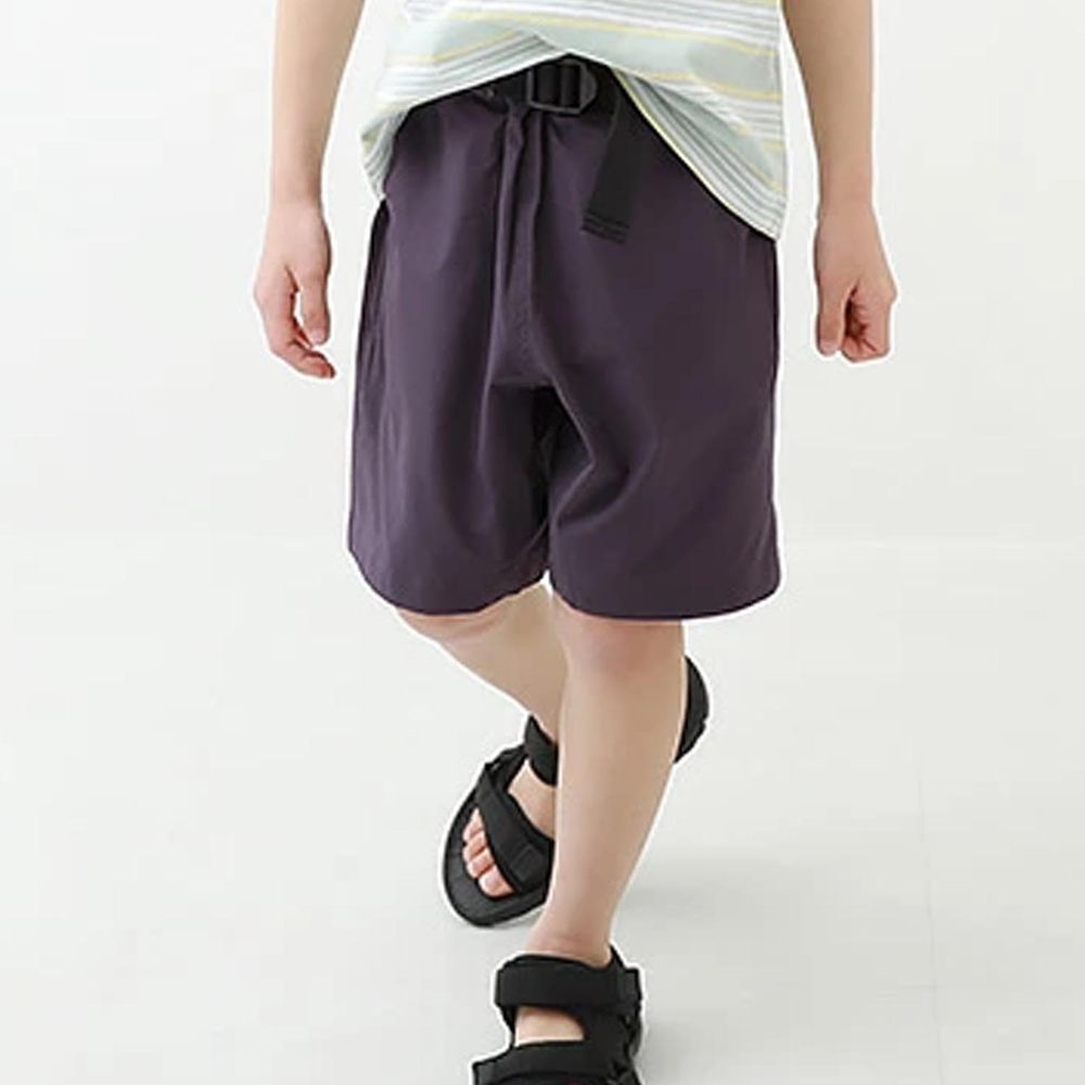 日本 devirock - 速乾腰帶設計寬鬆短褲-紫