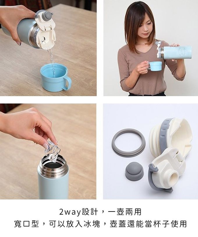 日本CAPTAIN STAG - 雙層不鏽鋼兩用保溫瓶600ml (黑色)