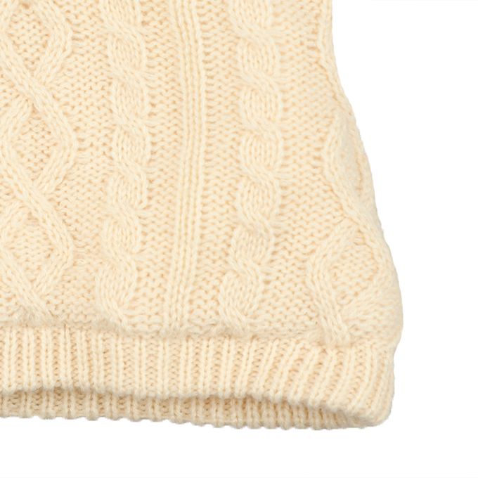 akachan honpo - 針織連帽外套-小耳朵-象牙白色 (80cm)