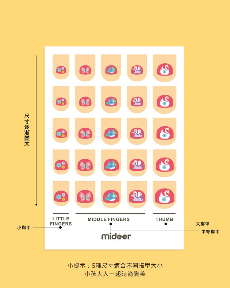 MiDeer - 童趣指甲貼-可愛動物