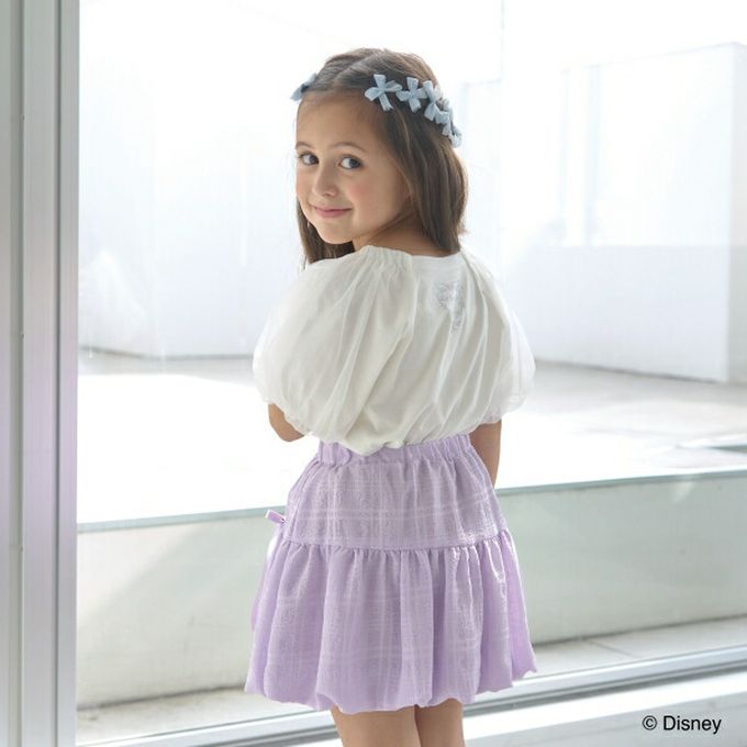 日本 Lycee mine - 閃耀冰雪公主薄紗泡泡袖上衣-海軍藍