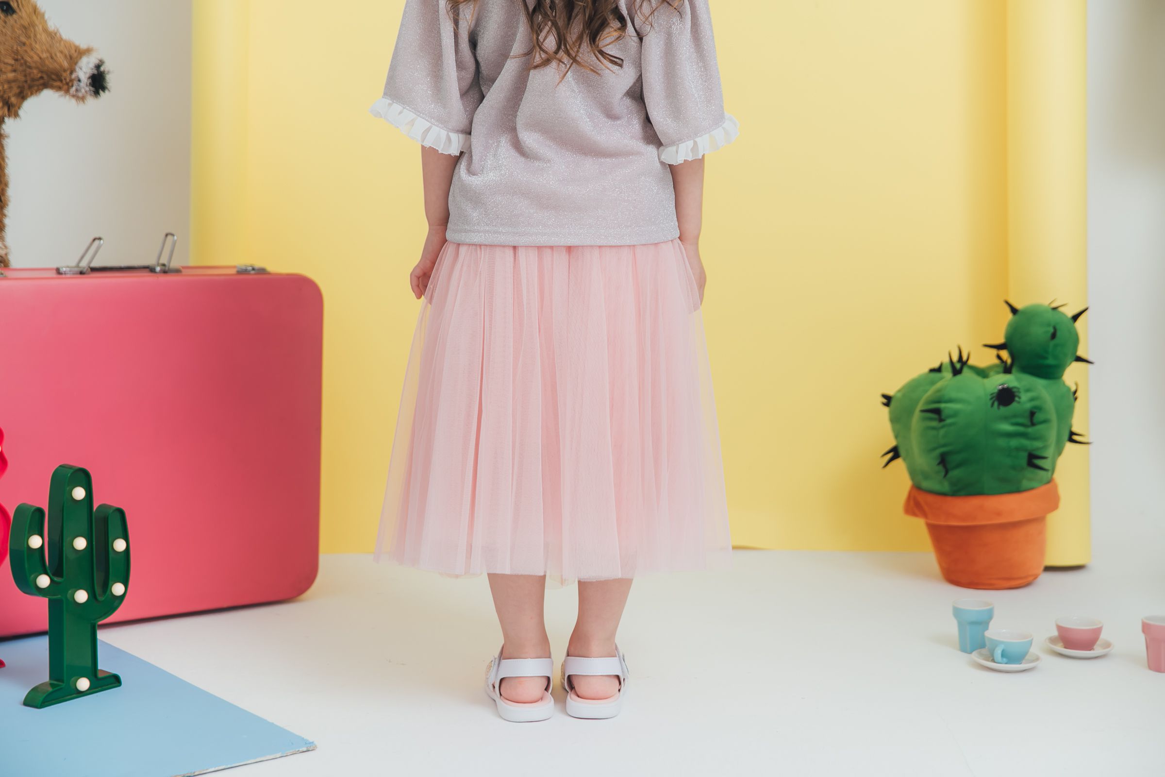 Peachy - 北鼻款*獨家訂製綿柔法式浪漫三層蓬紗裙-三層蓬版-蜜桃粉