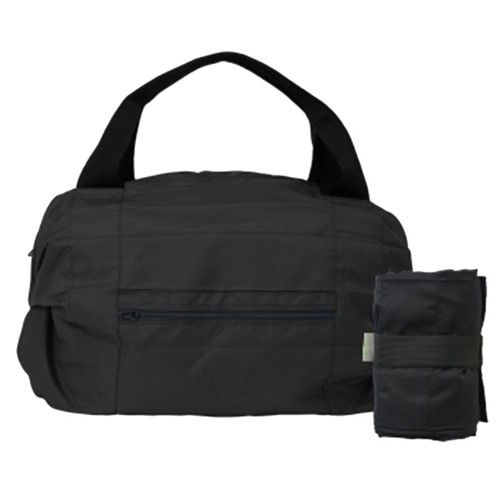 日本 MARNA - 秒收摺疊防潑水旅行袋(可掛行李箱手把)-黑色 (46x35x17cm)-22L