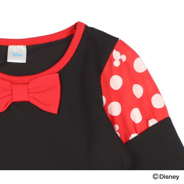 日本西松屋 - 可愛米妮造型長袖洋裝-紅黑