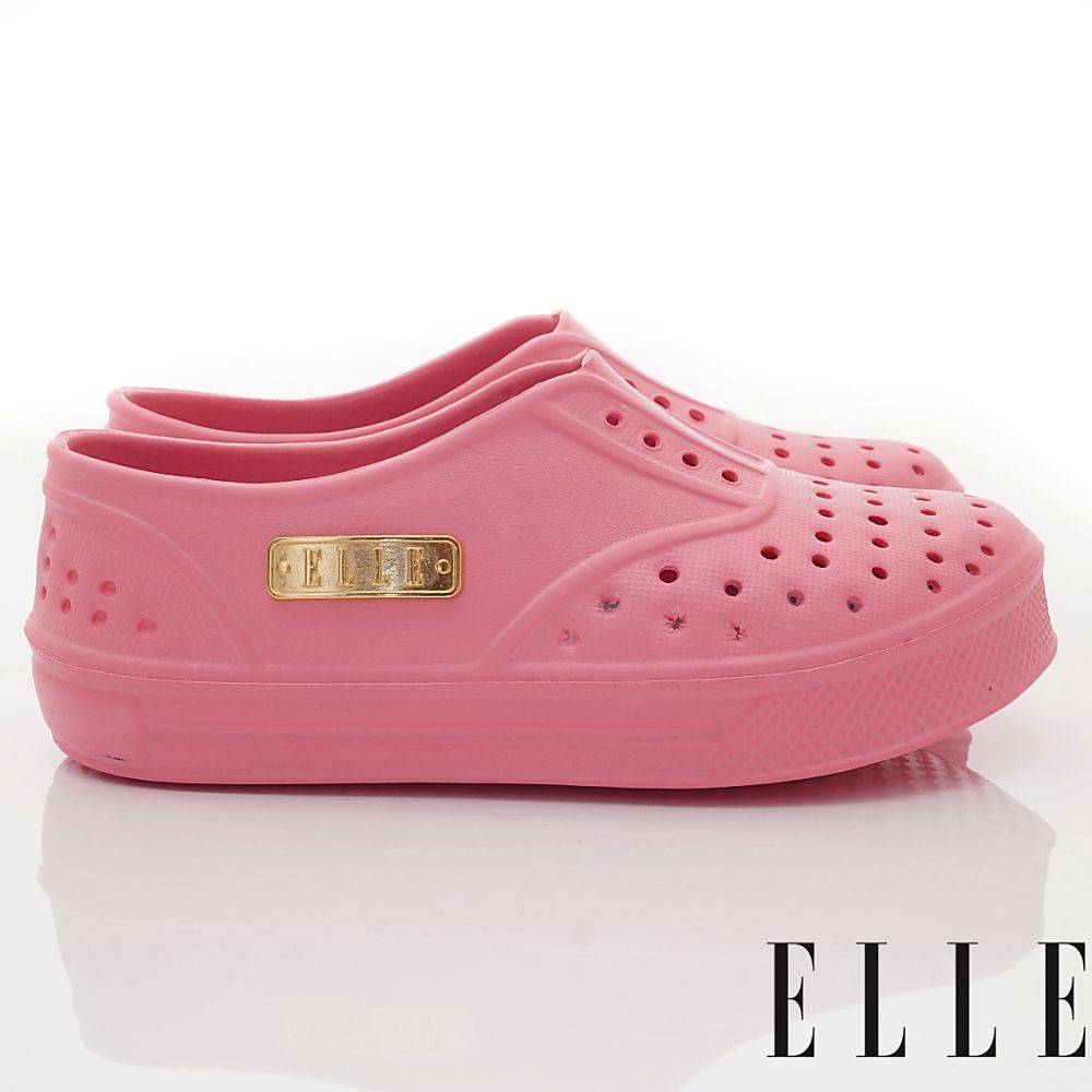 ELLE - 台灣製ELLE洞洞輕量便鞋(中小童段)-休閒鞋-粉紅
